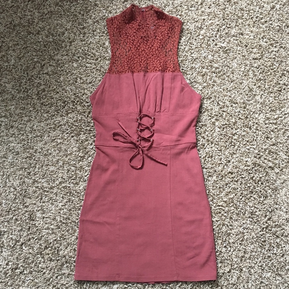 NWOT - Free People Bodycon Lace Front Corset Dress